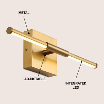 Makena Modern Minimalist Dimmable Integrated LED Metal Wall Sconce